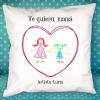 Diseño y decoración: Cojín personalizado corazón con dibujo de tu hijo Diseño y decoración: Cojín personalizado corazón con dibujo de tu hijo