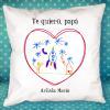 Diseño y decoración: Cojín personalizado corazón con dibujo de tu hijo Diseño y decoración: Cojín personalizado corazón con dibujo de tu hijo
