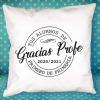 Diseño y decoración: Cojín personalizado 'Gracias profe' Diseño y decoración: Cojín personalizado 'Gracias profe'
