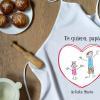 Delantales personalizados: Delantal personalizado corazón con dibujo para papá Delantales personalizados: Delantal personalizado corazón con dibujo para papá