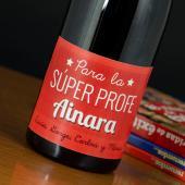 Botella de vino personalizada Super Profe