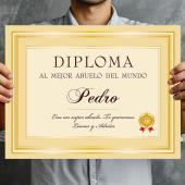 Diploma personalizado al mejor abuelo