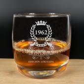 Vaso de whisky grabado '60 Cumpleaños'