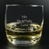 Vaso de Whisky grabado con texto 