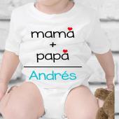 Body o camiseta infantil "papá+mamá" personalizada