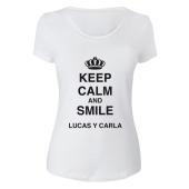 Camiseta Keep calm and smile para madres