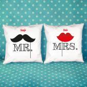 Pack de cojines personalizados Mr y Mrs