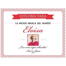 Diploma para la mejor abuela con foto Diploma para la mejor abuela con foto
