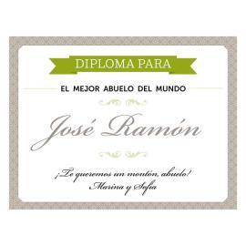 Diploma personalizado para el mejor abuelo Diploma personalizado para el mejor abuelo