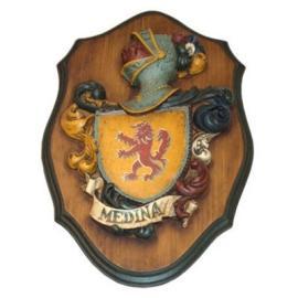 Metopa tallada con escudo heráldico Metopa tallada con escudo heráldico