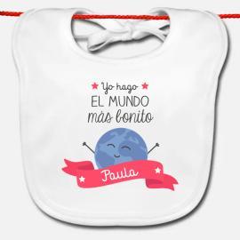 Babero personalizado el mundo más bonito Babero personalizado el mundo más bonito