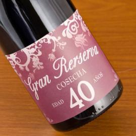 Botella de vino 40 años Botella de vino 40 años
