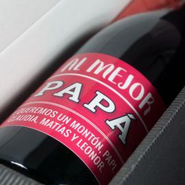 Botella de vino al mejor Papá personalizada Botella de vino al mejor Papá personalizada