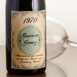 Botella de vino cumpleaños vintage Botella de vino cumpleaños vintage