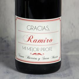 Botella de vino 'Gracias Profe' Botella de vino 'Gracias Profe'