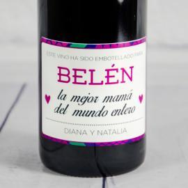 Botella de vino la mejor mamá personalizada Botella de vino la mejor mamá personalizada