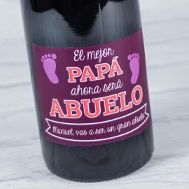 Botella de vino para abuelo personalizada Botella de vino para abuelo personalizada