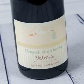 Botella de vino para bautizos personalizada Botella de vino para bautizos personalizada