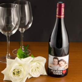 Botella de vino personalizada Amor con foto Botella de vino personalizada Amor con foto