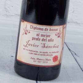 Botella de vino personalizada 'Diploma de honor' Botella de vino personalizada 'Diploma de honor'