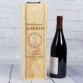 Caja botella de vino para el mejor padre Caja botella de vino para el mejor padre