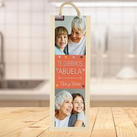 Caja botella de vino personalizada con fotos Caja botella de vino personalizada con fotos