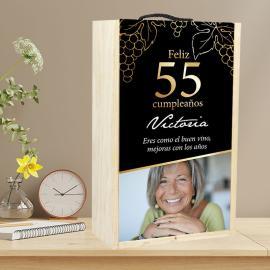 Caja madera personalizada para cumpleaños Caja madera personalizada para cumpleaños