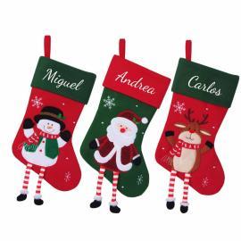 Calcetín Navideño bordado con piernas Calcetín Navideño bordado con piernas