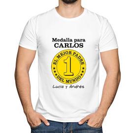 Camiseta medalla al mejor padre personalizada Camiseta medalla al mejor padre personalizada
