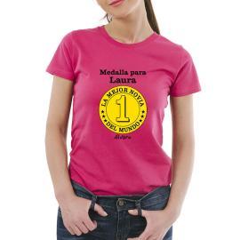 Camiseta medalla mejor novia personalizada Camiseta medalla mejor novia personalizada