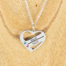 Colgante corazón con cristales personalizado Colgante corazón con cristales personalizado