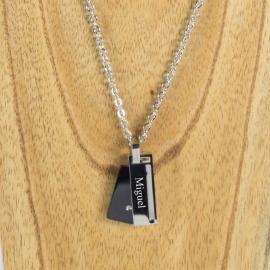 Colgante personalizado con placa negra Colgante personalizado con placa negra