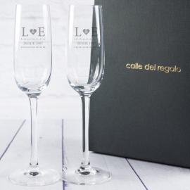 Copas de cava grabadas para novios Copas de cava grabadas para novios