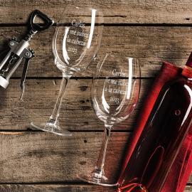 Copas de vino grabadas con mensaje Copas de vino grabadas con mensaje