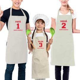 Delantales BIO bordados para familia 'Equipo' Delantales BIO bordados para familia 'Equipo'