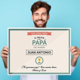 Diploma personalizado para el mejor papá Diploma personalizado para el mejor papá