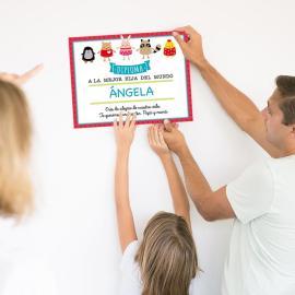 Diploma personalizado para la mejor hija Diploma personalizado para la mejor hija