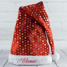 Gorro bordado de Papá Noel con brillos Gorro bordado de Papá Noel con brillos