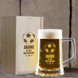 Jarra de cerveza 'El as del balón' con estuche Jarra de cerveza 'El as del balón' con estuche
