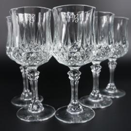 Juego de 6 copas de vino talladas grabadas Juego de 6 copas de vino talladas grabadas