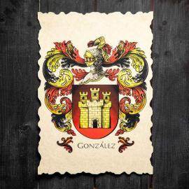 Lámina con escudo en papel pergamino Lámina con escudo en papel pergamino