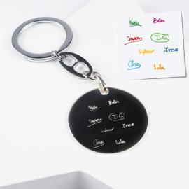 Llavero de plata firmas grabadas Llavero de plata firmas grabadas