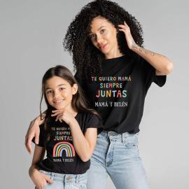 Pack camisetas mamá e hij@ personalizado Arcoiris Pack camisetas mamá e hij@ personalizado Arcoiris