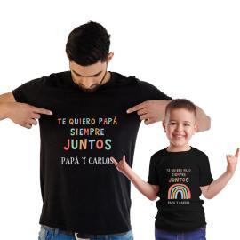 Pack camisetas padre e hijo personalizado Arcoiris Pack camisetas padre e hijo personalizado Arcoiris