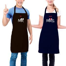 Pack de delantales BIO bordados Mr y Mrs Pack de delantales BIO bordados Mr y Mrs