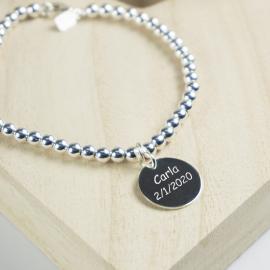 Pulsera bolitas plata personalizada Pulsera bolitas plata personalizada