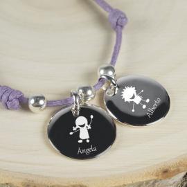 Pulsera medallas de plata personalizadas Pulsera medallas de plata personalizadas