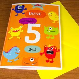 Tarjeta infantil monstruitos Tarjeta infantil monstruitos