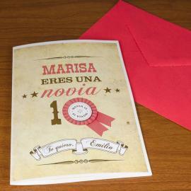 Tarjeta personalizada Novia 10 Tarjeta personalizada Novia 10
