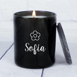 Vela grabada con nombre y motivo Vela grabada con nombre y motivo